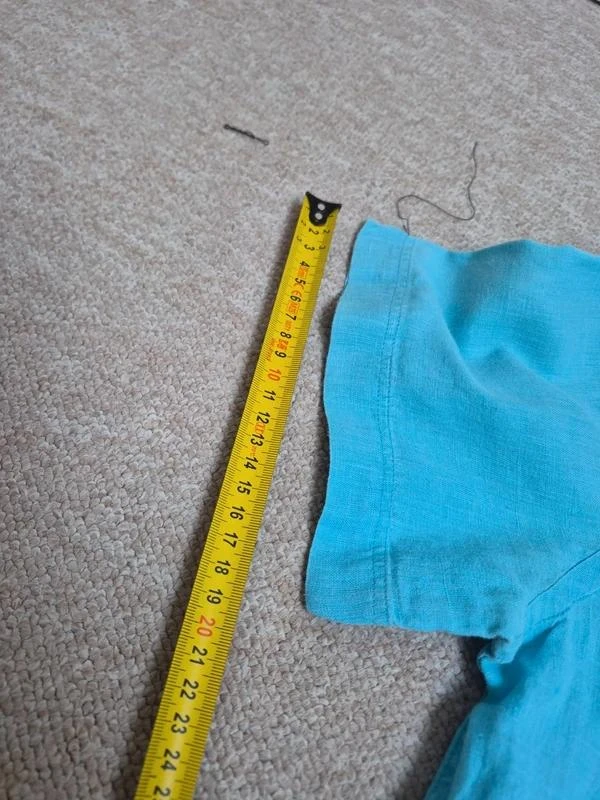 Lacoste Chemise Lin Bleu Turquoise FR 41 L – photo 8